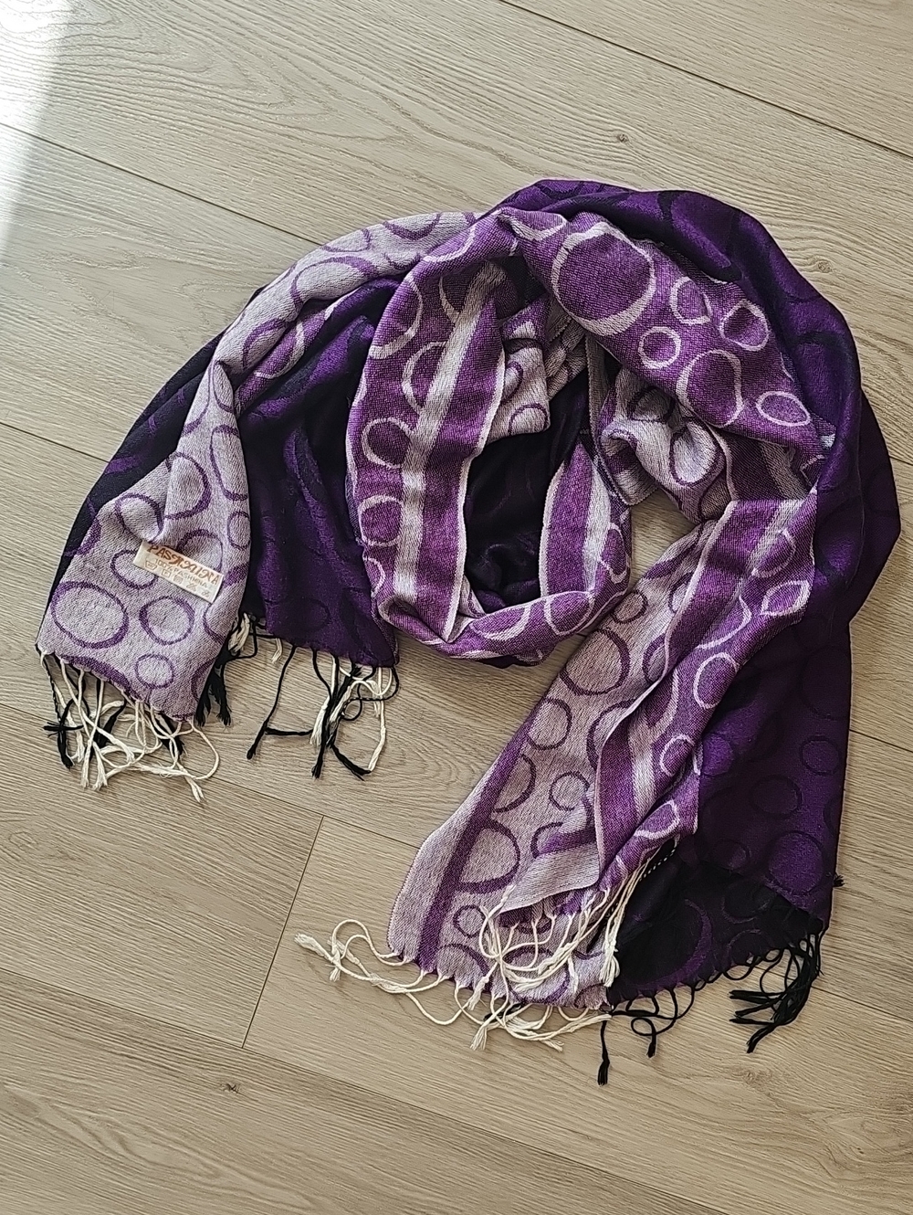 Pashmina Multi Purple Tone Circle Design Scarf